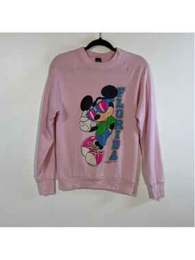 Vintage Screen Stars Mickey Mouse Florida Sweatshirt Women’s Medium Pink Disney